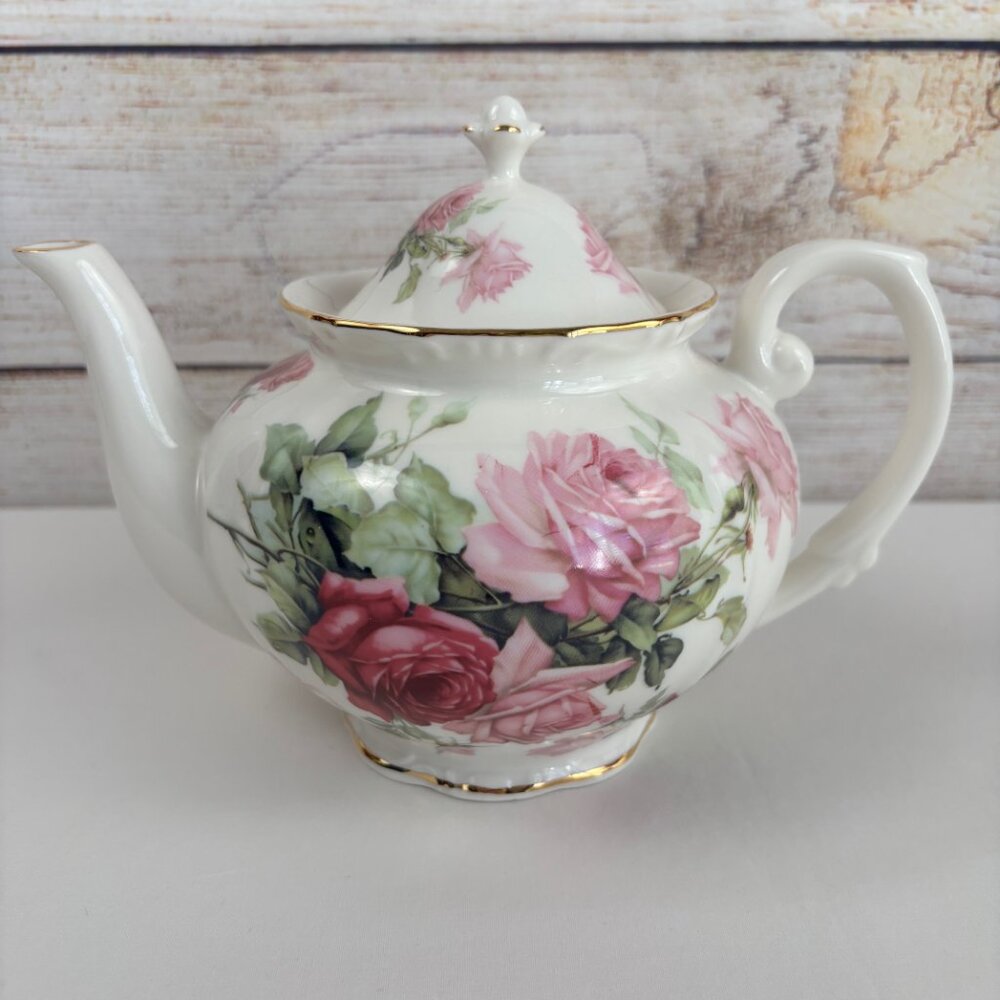 Grace's Teaware Roses Floral Teapot Fine Porcelain